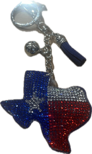 Texas Rhinestone Charm - Keychain