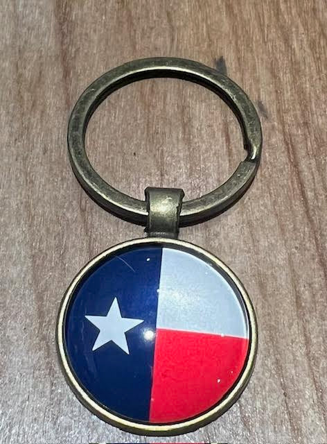 Texas Brass Flag  Charm - Keychain