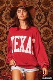 TEXAS corded light weight crewneck sweatshirt with stretch