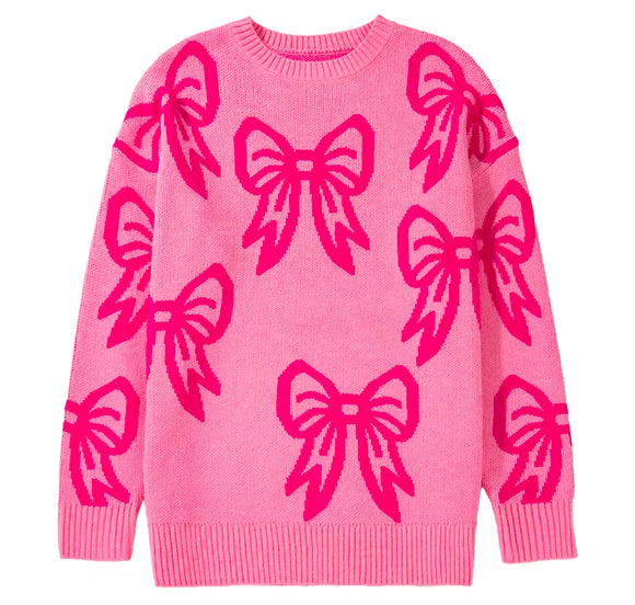 Bow Pink Ultra Soft Crew Sweater