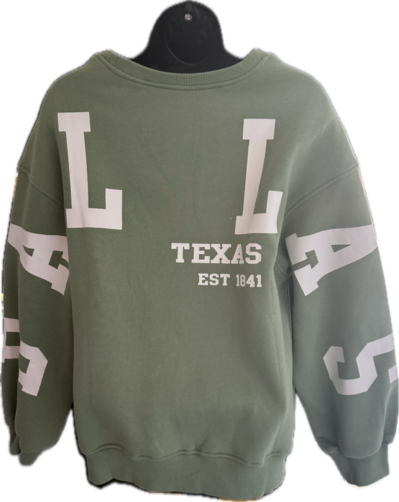 Arlington Dallas Texas 1841 French Terry Crew Navy Fleece Sweatshirt