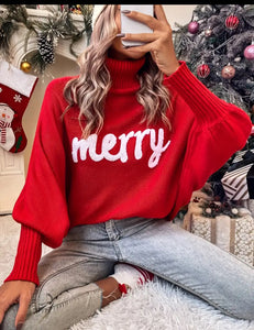 Merry Red Turtleneck Sweater