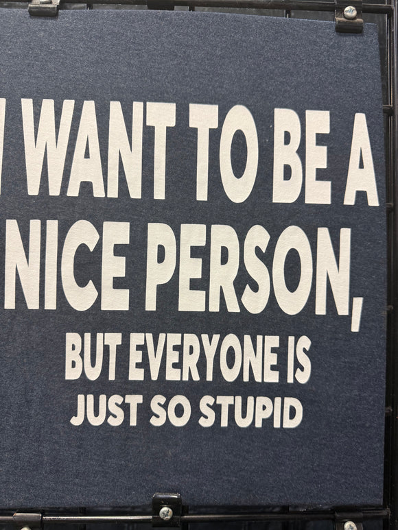 I want be a nice person, but everyone is so stupid T-shirt