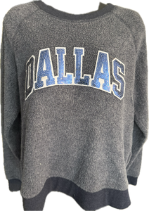 Dallas Texas Sparkle Chenille Inside Out Crew Sweater