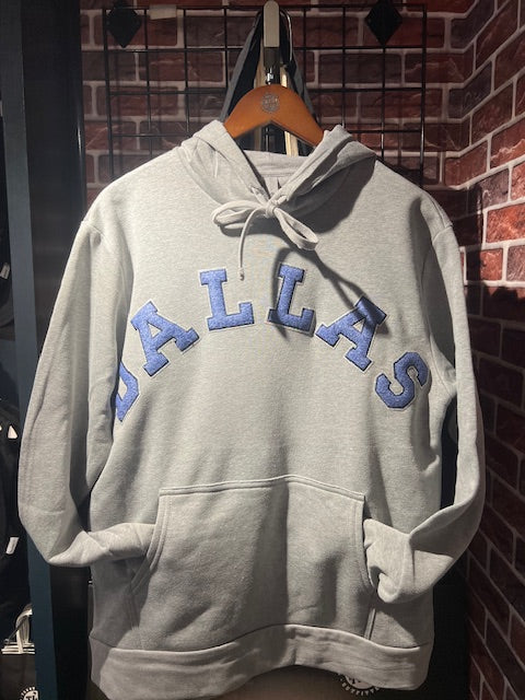 Dallas Navy Silver Chenille Twill Hoodie Sweatshirt