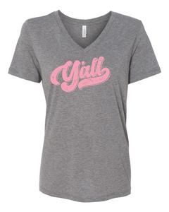 Y'all Women's Tri Blend V-Neck T-Shirt