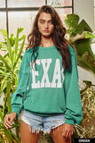 TEXAS corded light weight crewneck sweatshirt with stretch