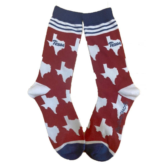 Texas Shapes in Red and Blue Women's Socks